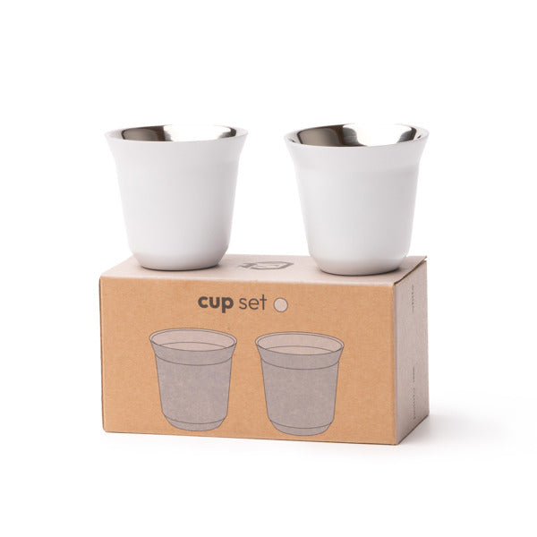 Set două cești din inox reciclat ATM BOLUTO – Alb [01] – fotografie 5