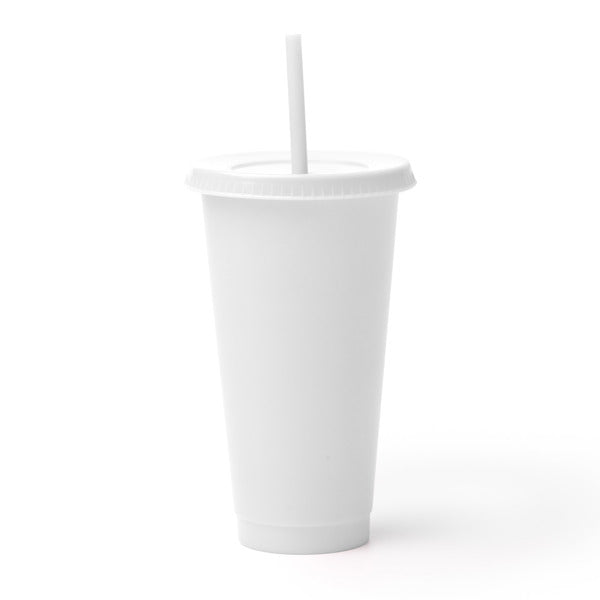 Pahar din PP reciclat cu capac și pai ATM BAKY – Alb [01] – fotografie 1