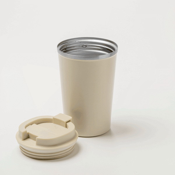 Pahar termic din inox cu capac ATM OKELE – Bej [06] – fotografie 4