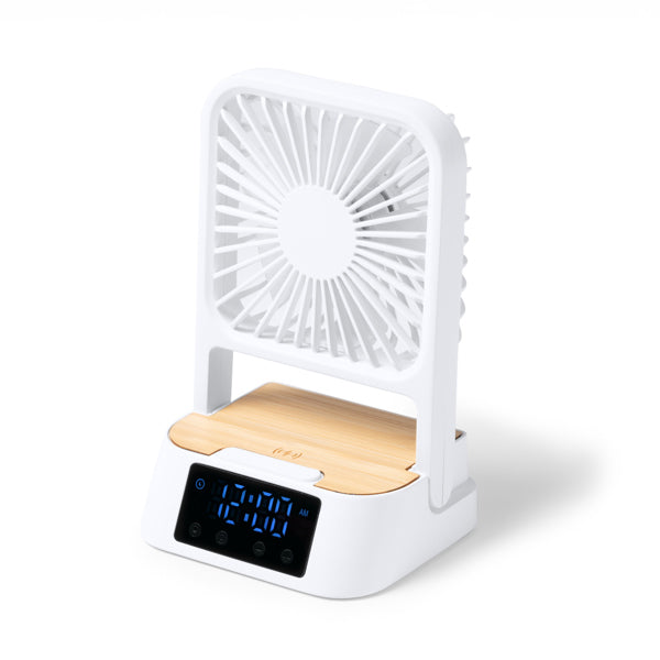 Ventilator cu ceas și încărcare wireless ATM FUYI – Alb [01] – fotografie 2