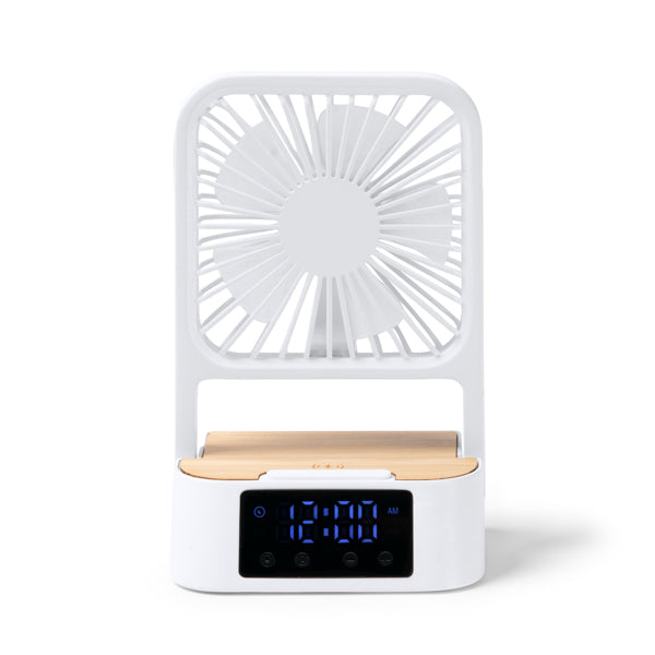 Ventilator cu ceas și încărcare wireless ATM FUYI – Alb [01] – fotografie 1