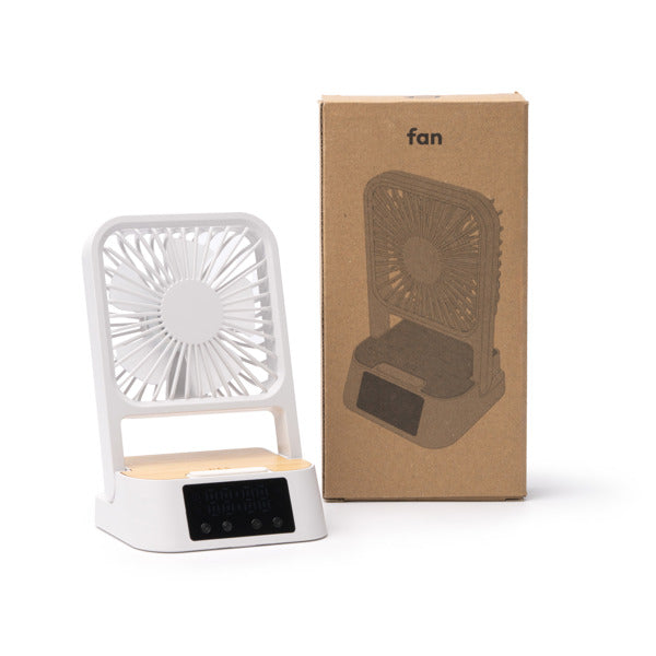 Ventilator cu ceas și încărcare wireless ATM FUYI – Alb [01] – fotografie 6