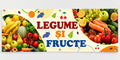 Banner publicitar legume și fructe, model crem, cu tiv și capse