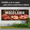 Banner publicitar Măcelărie, model rustic, din PVC cu tiv și capse