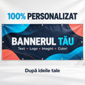 Banner publicitar 100% personalizat la comandă, cu text, logo, imagini și culori la alegere