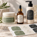 Etichete personalizate pentru produse cosmetice — exemplu de personalizare