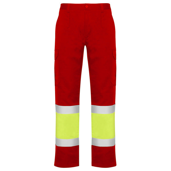 Pantaloni de înaltă vizibilitate ATM NAOS – Rojo laboral/amarillo flúor [601221]