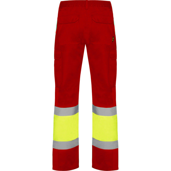 Pantaloni de înaltă vizibilitate ATM NAOS – Rojo laboral/amarillo flúor [601221]