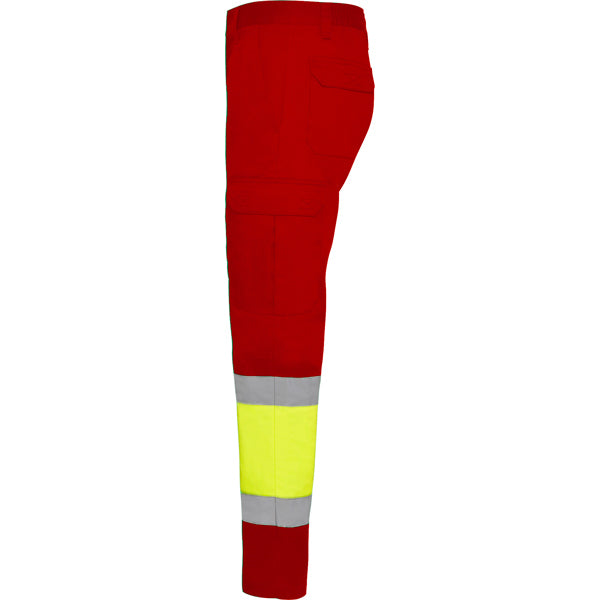 Pantaloni de înaltă vizibilitate ATM NAOS – Rojo laboral/amarillo flúor [601221]