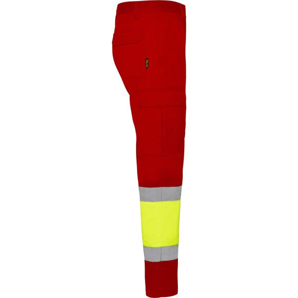 Pantaloni de înaltă vizibilitate ATM NAOS – Rojo laboral/amarillo flúor [601221]