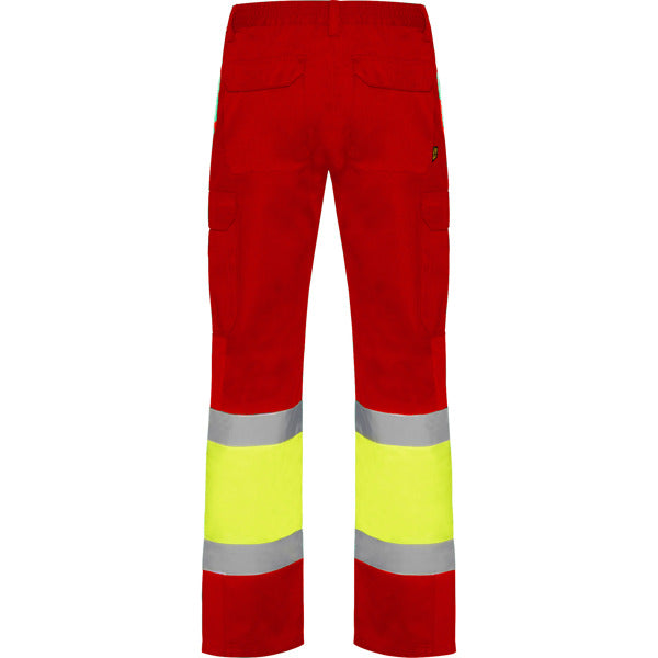 Pantaloni de înaltă vizibilitate ATM SOAN – Rojo laboral/amarillo flúor [601221]