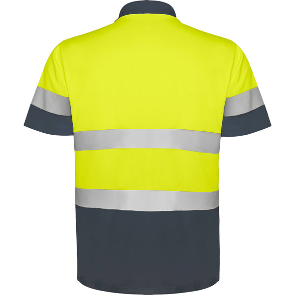 Tricou polo de înaltă vizibilitate ATM POLARIS – Plumb/galben fluor [23221]