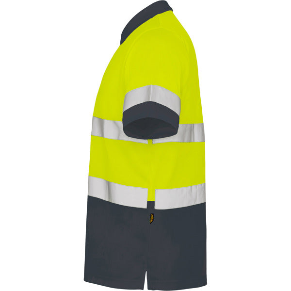 Tricou polo de înaltă vizibilitate ATM POLARIS – Plumb/galben fluor [23221]