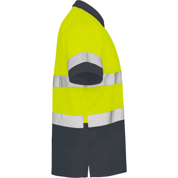 Tricou polo de înaltă vizibilitate ATM POLARIS – Plumb/galben fluor [23221]