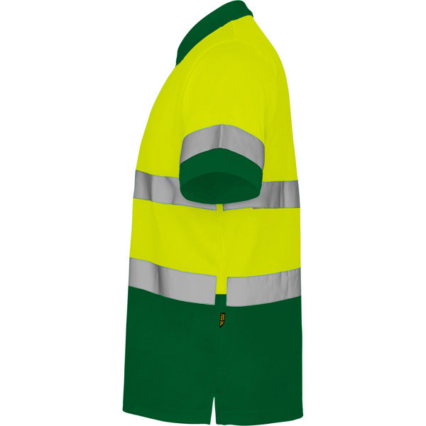Tricou polo de înaltă vizibilitate ATM POLARIS – Verde grădină/galben fluor [52221]