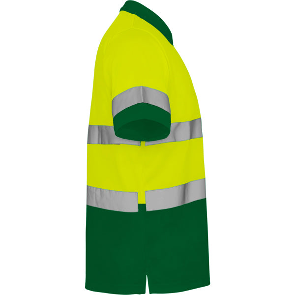 Tricou polo de înaltă vizibilitate ATM POLARIS – Verde grădină/galben fluor [52221]