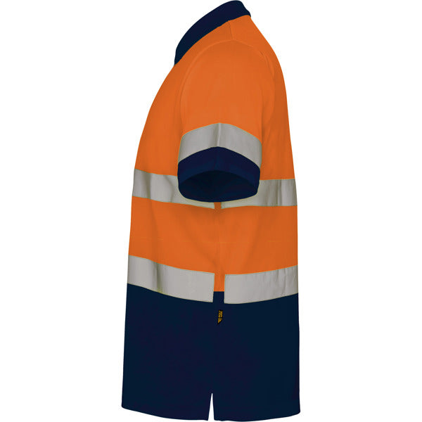 Tricou polo de înaltă vizibilitate ATM POLARIS – Bleumarin/portocaliu fluor [55223]