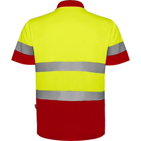 Tricou polo de înaltă vizibilitate ATM POLARIS – Rojo laboral/amarillo flúor [601221]