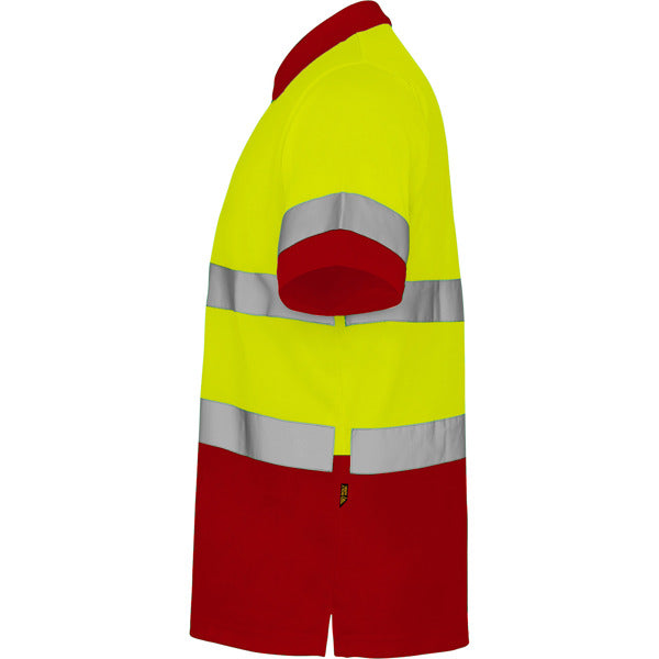 Tricou polo de înaltă vizibilitate ATM POLARIS – Rojo laboral/amarillo flúor [601221]
