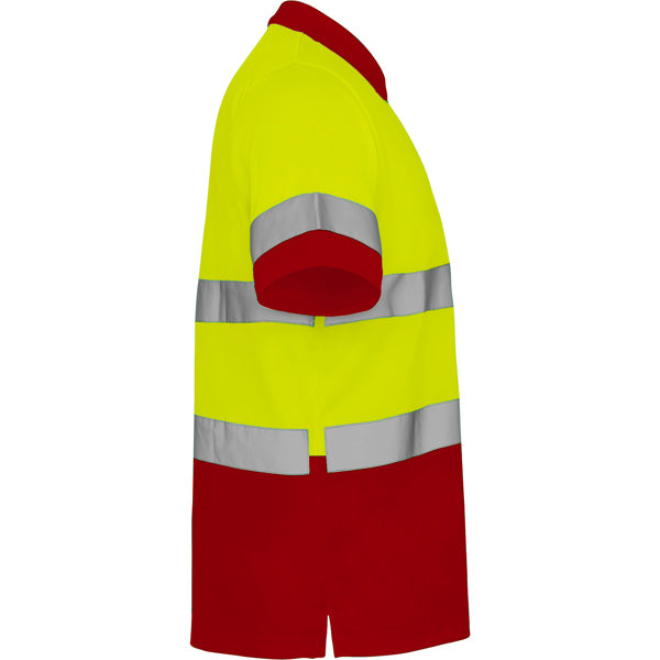 Tricou polo de înaltă vizibilitate ATM POLARIS – Rojo laboral/amarillo flúor [601221]