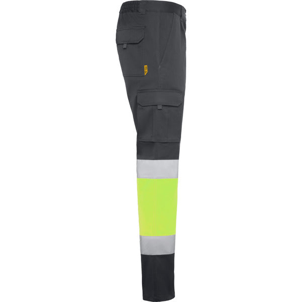 Pantaloni de înaltă vizibilitate ATM DAILY STRETCH HV – Plumb/galben fluor [23221]