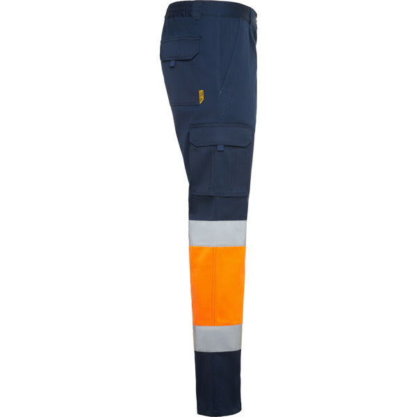 Pantaloni de înaltă vizibilitate ATM DAILY STRETCH HV – Bleumarin/portocaliu fluor [55223]