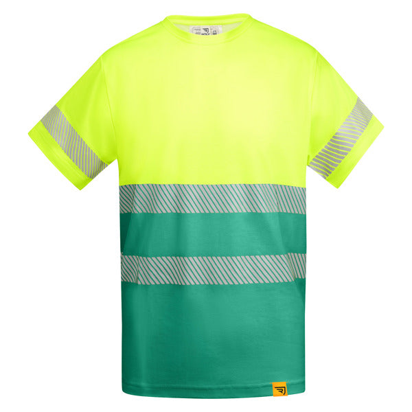 Tricou de înaltă vizibilitate ATM TAURI – Verde grădină/galben fluor [52221]