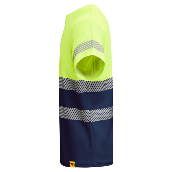 Tricou de înaltă vizibilitate ATM TAURI – Albastru marin/galben fluor [55221]
