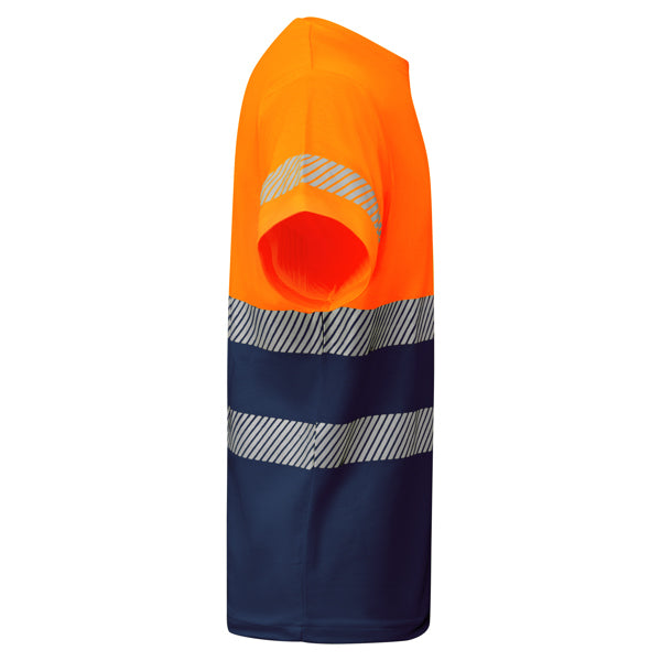 Tricou de înaltă vizibilitate ATM TAURI – Bleumarin/portocaliu fluor [55223]
