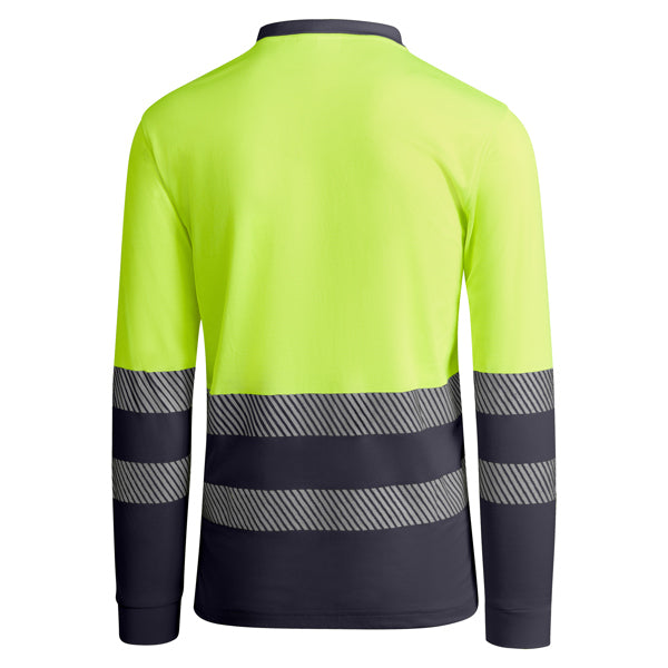 Tricou polo de înaltă vizibilitate ATM ATRIO LS – Plumb/galben fluor [23221]