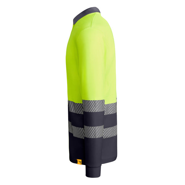 Tricou polo de înaltă vizibilitate ATM ATRIO LS – Plumb/galben fluor [23221]