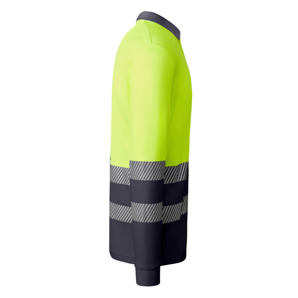 Tricou polo de înaltă vizibilitate ATM ATRIO LS – Plumb/galben fluor [23221]