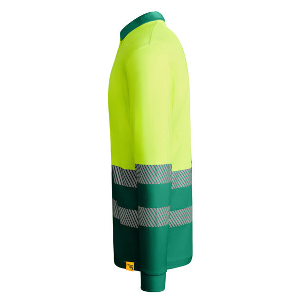 Tricou polo de înaltă vizibilitate ATM ATRIO LS – Verde grădină/galben fluor [52221]