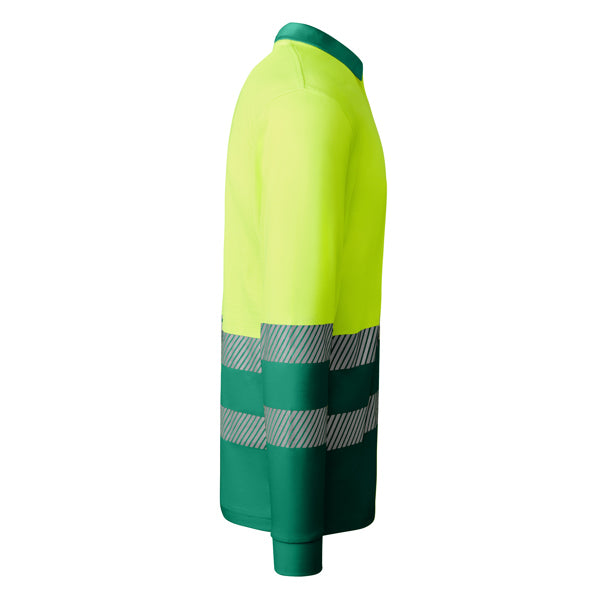 Tricou polo de înaltă vizibilitate ATM ATRIO LS – Verde grădină/galben fluor [52221]
