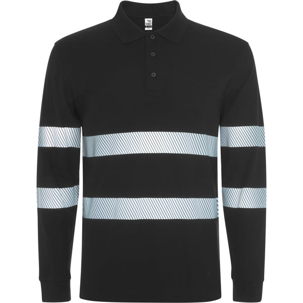 Tricou polo de înaltă vizibilitate ATM FORAN L/S – Negru [02]