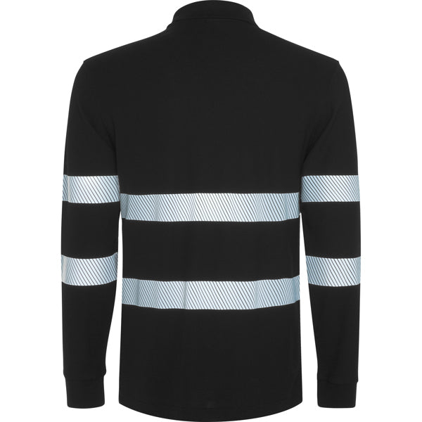 Tricou polo de înaltă vizibilitate ATM FORAN L/S – Negru [02]