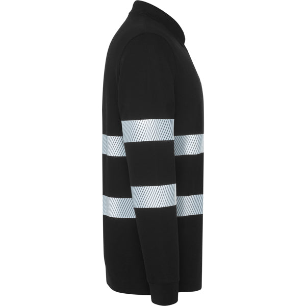Tricou polo de înaltă vizibilitate ATM FORAN L/S – Negru [02]