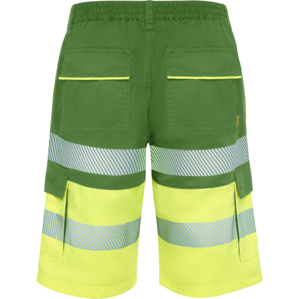 Pantaloni scurți de înaltă vizibilitate ATM LADA – Verde grădină/galben fluor [52221]