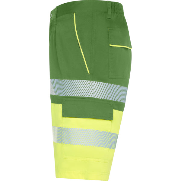 Pantaloni scurți de înaltă vizibilitate ATM LADA – Verde grădină/galben fluor [52221]