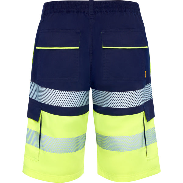 Pantaloni scurți de înaltă vizibilitate ATM LADA – Albastru marin/galben fluor [55221]