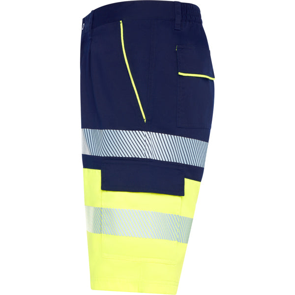 Pantaloni scurți de înaltă vizibilitate ATM LADA – Albastru marin/galben fluor [55221]