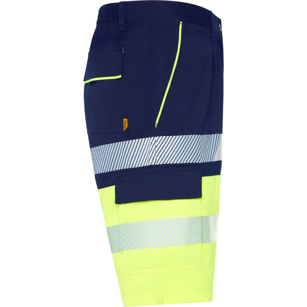 Pantaloni scurți de înaltă vizibilitate ATM LADA – Albastru marin/galben fluor [55221]