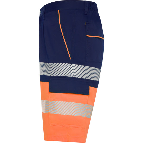 Pantaloni scurți de înaltă vizibilitate ATM LADA – Bleumarin/portocaliu fluor [55223]