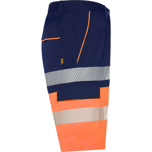 Pantaloni scurți de înaltă vizibilitate ATM LADA – Bleumarin/portocaliu fluor [55223]