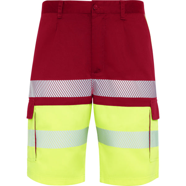 Pantaloni scurți de înaltă vizibilitate ATM LADA – Rojo laboral/amarillo flúor [601221]